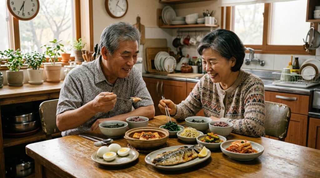 60대 건강관리 습관 단백질 반찬을 챙겨 먹는 식사
