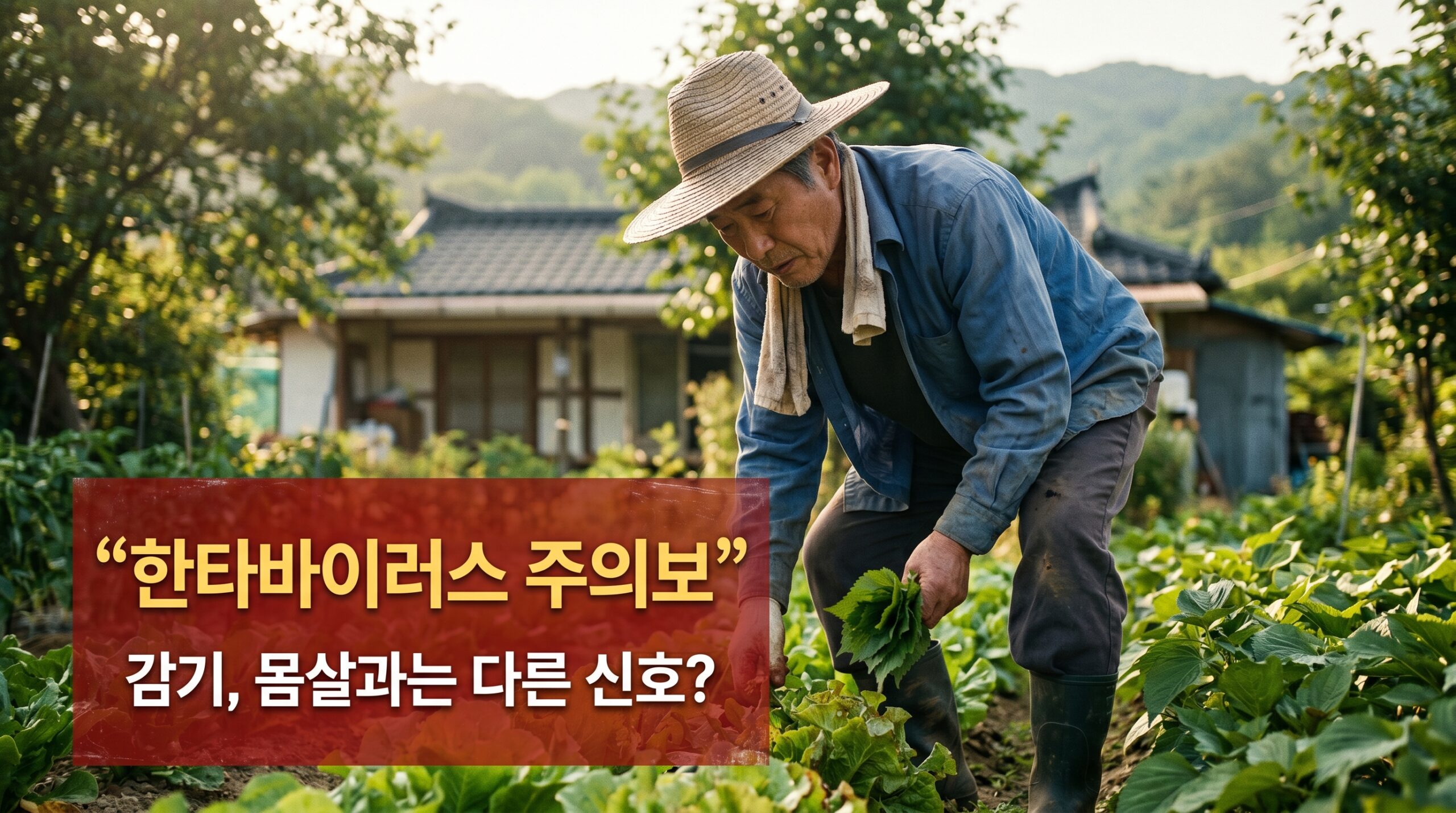 텃밭 작업 중 주의해야 할 한타바이러스 초기 증상 안내 이미지