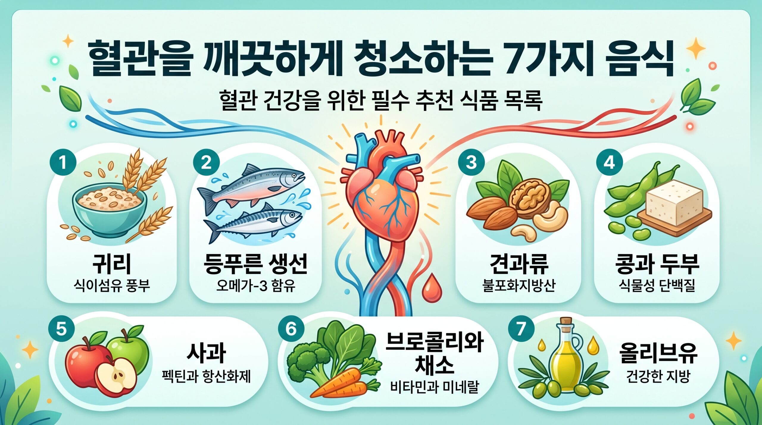 고지혈증 수치에 좋은 음식 7가지 및 콜레스테롤 낮추는 식단 가이드