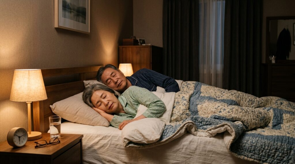 숙면을 취하는 60대 부부