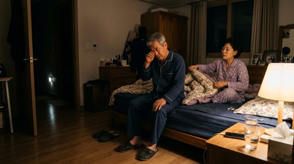밤에 자주 화장실을 가는 부모님 모습