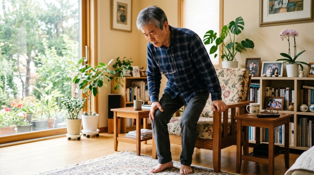 무릎과 어깨가 자주 뻐근한 60대 남성